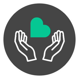 Icon of a heart with a paw print on it
